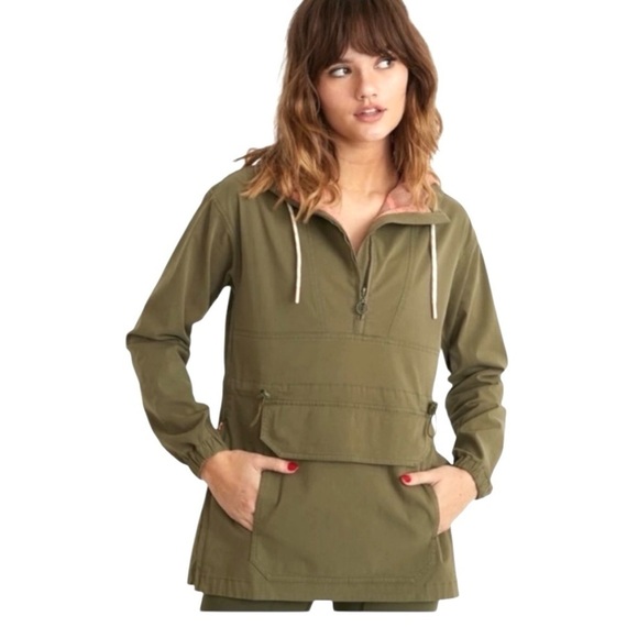 MARINE LAYER  Tacoma Anorak Utility Jacket Women's Oversized Small Green Hooded - Picture 3 of 16